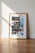 Music Quote Poster | Modern Abstract Graphic Art, Studio & Home Office Wall Decor