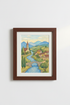 Pastel landscape Wall Art Print | Rustic Village Decor | Soft Aesthetic Poster