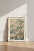 Japanese Landscape Wall Art | Zen Mountain Tree Poster, Living Room Decor