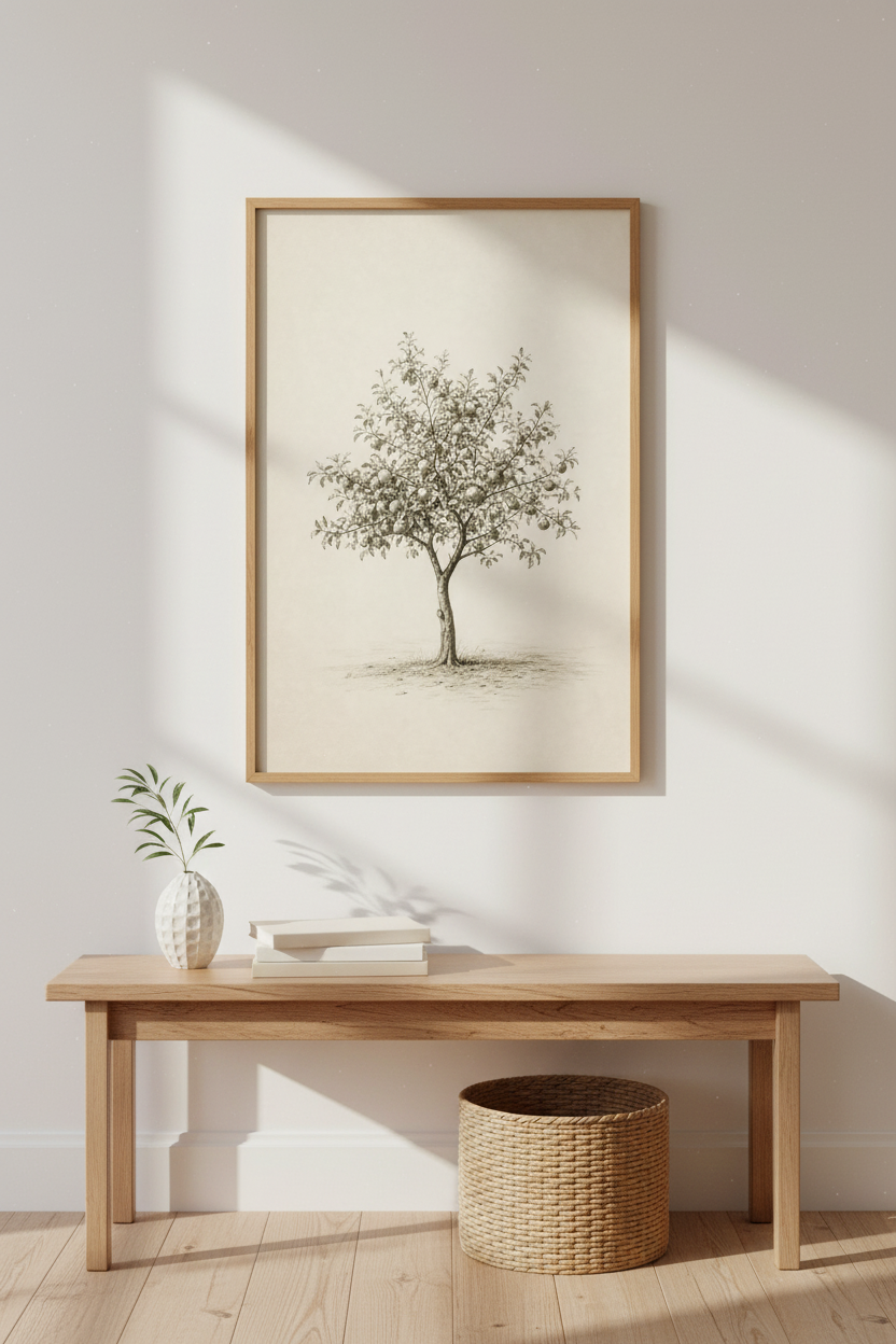 Vintage Botanical Poster Wall Art Print | Living Room Decor | Sepia Sketch Poster