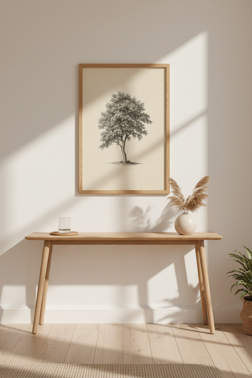 Vintage Tree Wall Art Print | Living Room Decor | Minimal Poster