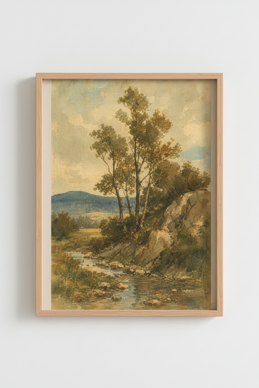 Landscape Wall Art Print | Living Room Decor | Rustic Poster
