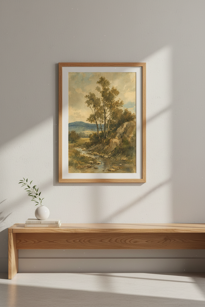 Landscape Wall Art Print | Living Room Decor | Rustic Poster
