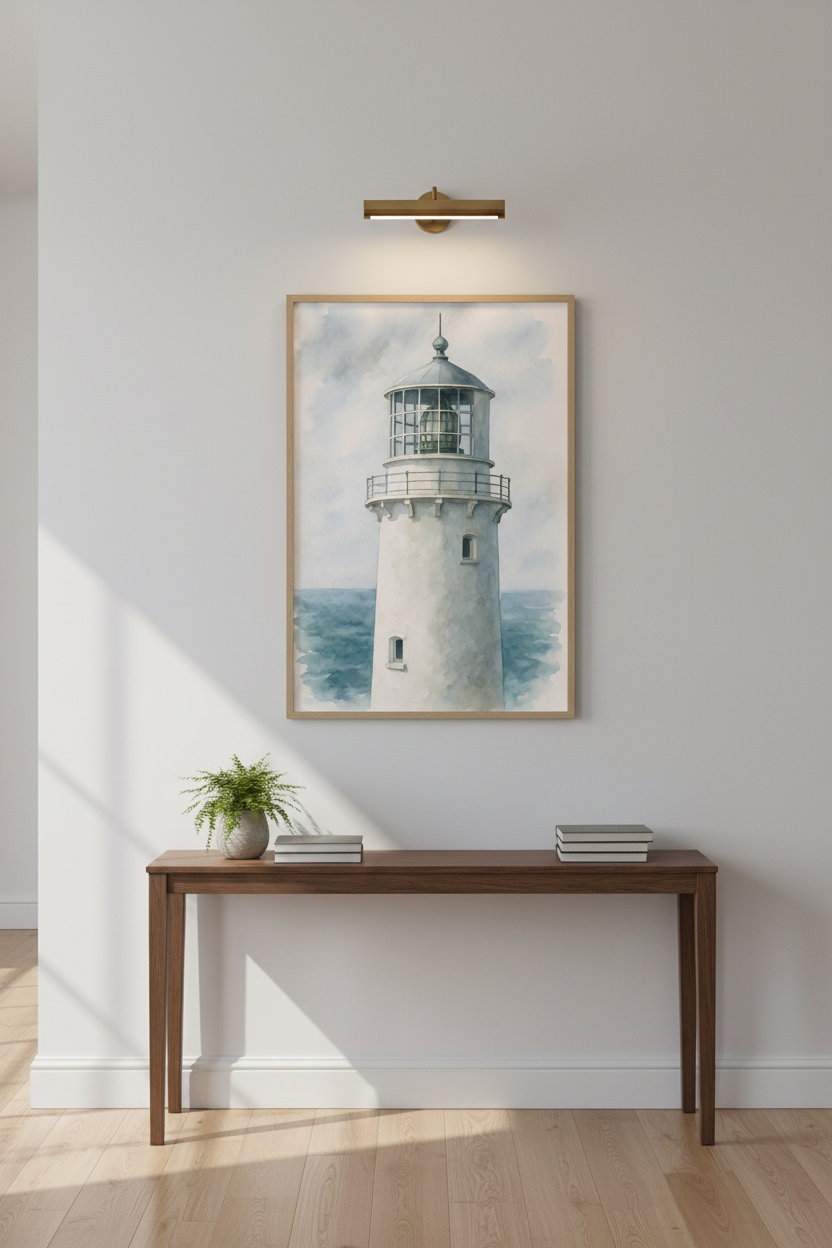 Trevose Head Lighthouse - Cornwall Coastal Watercolor Print