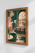 Tropical Art Deco Club | Green & Pink Bar Print, Retro Beach Lounge Poster