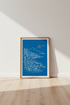 Mediterranean Coastal Village Wall Art | Blue Minimalist Decor | Seaside Poster