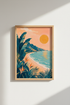 Tropical Beach Wall Art Print | Coastal Sunset Decor | Boho Botanical Poster