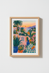 Coastal Italian Wall Art Print | Mediterranean Sunset Poster, Colorful Seaside Decor