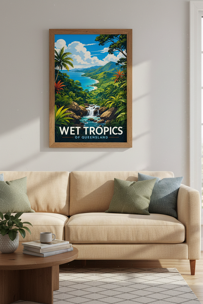 Wet Tropics Queensland Art | Tropical Rainforest Decor, Australia Travel Poster
