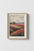 Impressionist Tulip Field Wall Art Print | Living Room Decor | Colorful Poster