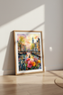 Amsterdam Canal Watercolor | Colorful Cityscape Print, European Travel Wall Art