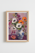 Floral Wall Art | Bold Bouquet in Violet & Orange, Living Room Decor
