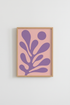 Modern Matisse Leaf Wall Art | Lavender & Pink Botanical, Danish Pastel Decor
