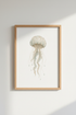 Watercolor Jellyfish Wall Art | Muted Coastal Decor, Modern Beach House Poster