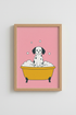Dalmatian wall art | PopArt Pink Bathtub decor for Kids Room