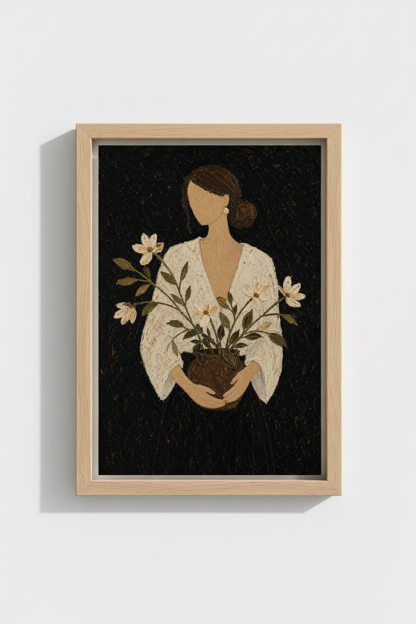 boho wall art print | earthy tones, vintage-inspired | living room decor