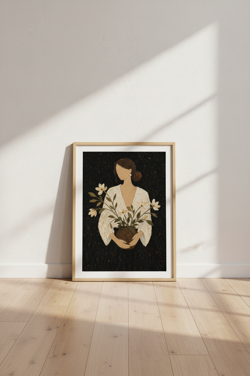 boho wall art print | earthy tones, vintage-inspired | living room decor