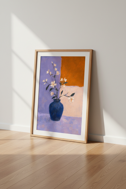Modern Floral Wall Art Print | Living Room Decor | Abstract Poster