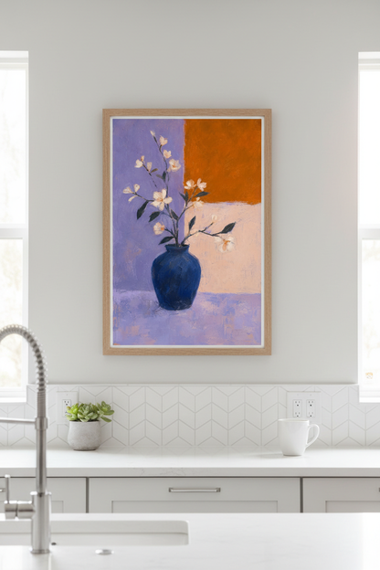 Modern Floral Wall Art Print | Living Room Decor | Abstract Poster