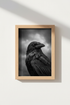 Gothic Raven Wall Art Print | Moody Black Crow Portrait, Dark Academia Decor
