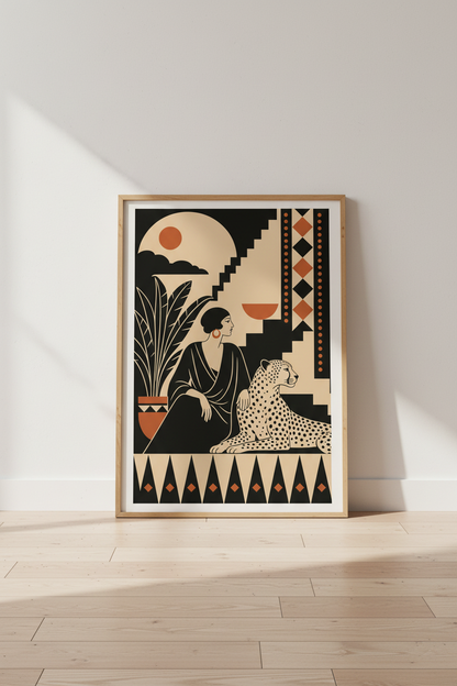 Geometric wall art | Bold tan &amp; black tones, Living room decor