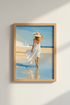 Coastal Beach Wall Art | Impressionist Woman Poster, Summer House Decor