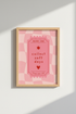 Pink Retro Wall Art Print | Trendy Checkered Ticket Poster | Aesthetic Dorm Decor