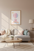 Bunny Hot Air Balloon Art | Pastel Rainbow Nursery Decor | Whimsical Poster