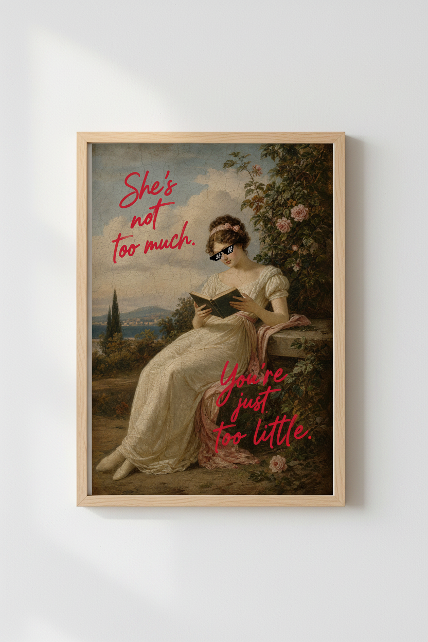 Altered Art Oil Painting | Funny Vintage Poster, Sassy Feminine Room Decor