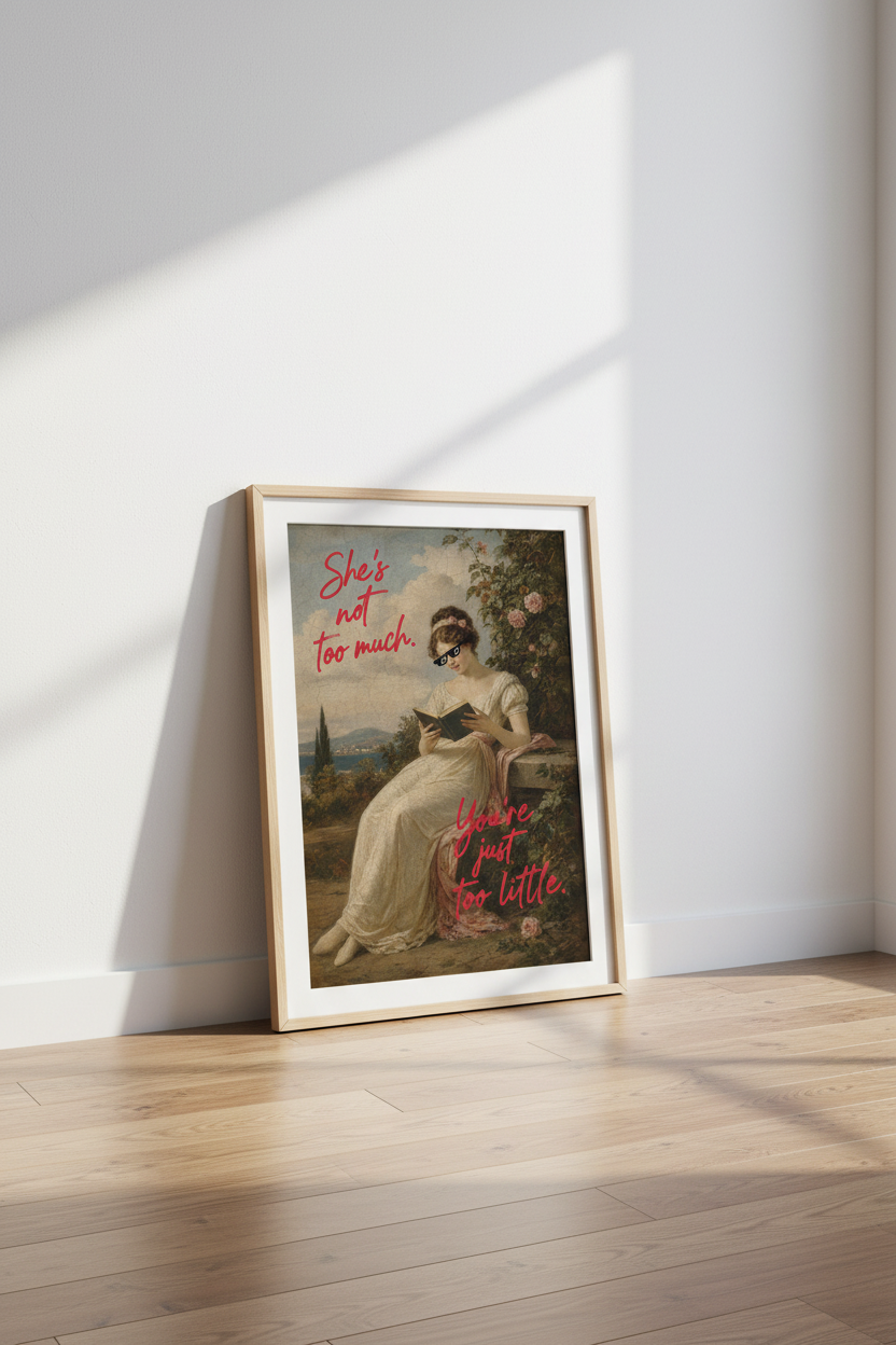 Altered Art Oil Painting | Funny Vintage Poster, Sassy Feminine Room Decor