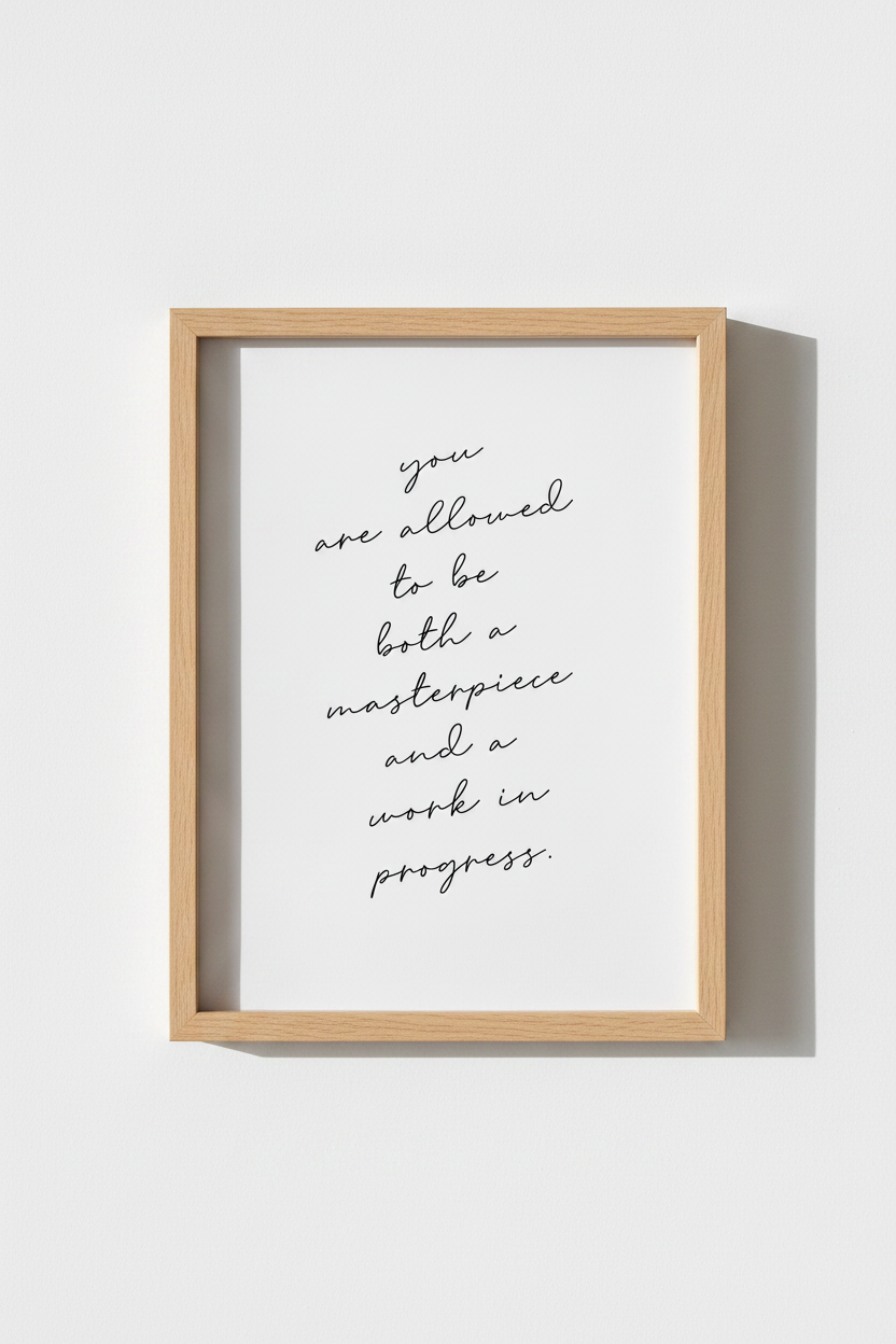 Masterpiece Quote Wall Art Print | Office &amp; Bedroom Decor | Minimalist Poster