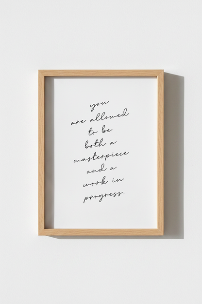 Masterpiece Quote Wall Art Print | Office &amp; Bedroom Decor | Minimalist Poster
