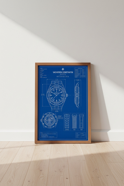 Vacheron Constantin Overseas Blueprint | Luxury Watch Art, Office Decor Poster