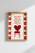 Romantic Wall Art | Cream & Red Palette, Living Room Decor | Valentine Poster