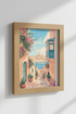 Valletta Malta Art Print | Mediterranean Coastal Decor | Pastel Travel Poster