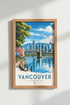 Vancouver Skyline Travel Poster | Canada Cityscape Wall Art, Urban Nature Decor