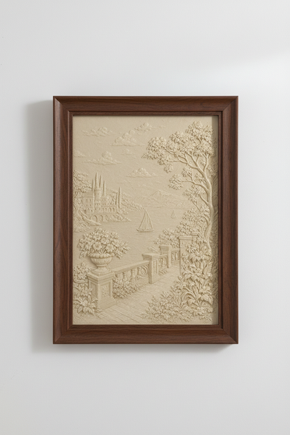 Coastal Wall Art | Beige Seascape, Classic Glow, Living Room Decor