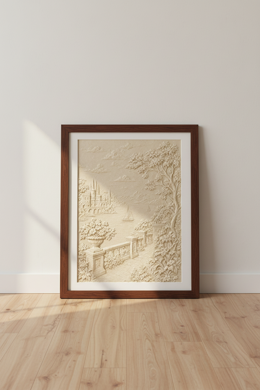 Coastal Wall Art | Beige Seascape, Classic Glow, Living Room Decor