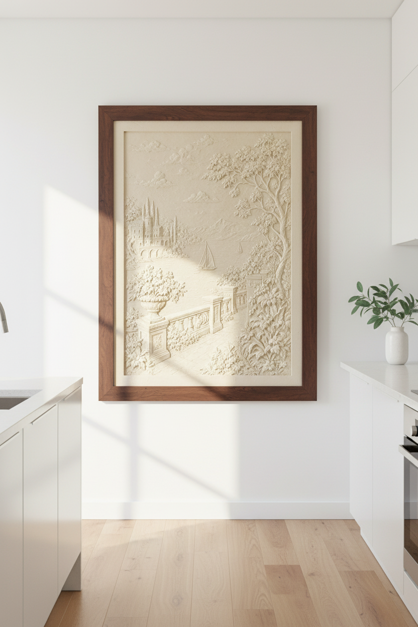 Coastal Wall Art | Beige Seascape, Classic Glow, Living Room Decor
