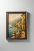Coastal wall art | Impressionist tones, sunlit harbor | Living room decor