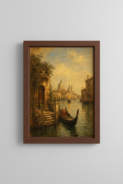 Venetian canal art | Romantic sunset palette, living room decor