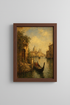 Venetian canal art | Romantic sunset palette, living room decor