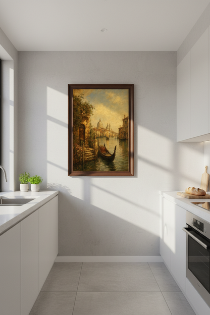 Venetian canal art | Romantic sunset palette, living room decor