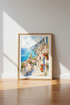 Amalfi Coast Italy Watercolor Print | Positano Wall Art, Coastal Travel Poster