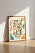 Protect Your Peace Wall Art | Colorful Boho Quote Poster | Office Decor