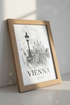 Vienna Austria Art Print | Vintage Black and White Architecture | Europe Travel Poster