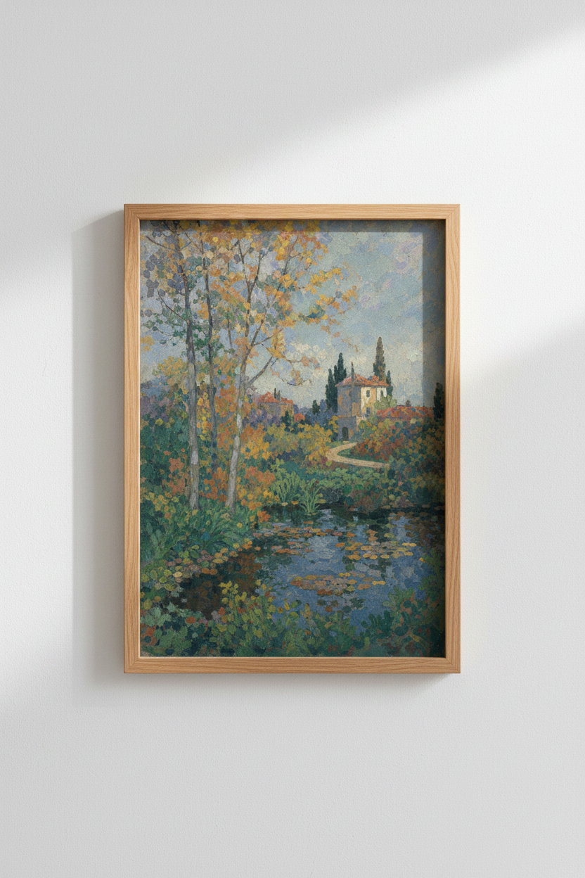 Impressionist Landscape Wall Art Print | Living Room Decor | Autumn Calm Poster