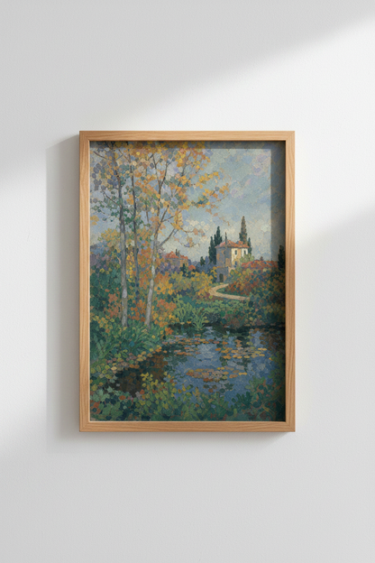Impressionist Landscape Wall Art Print | Living Room Decor | Autumn Calm Poster