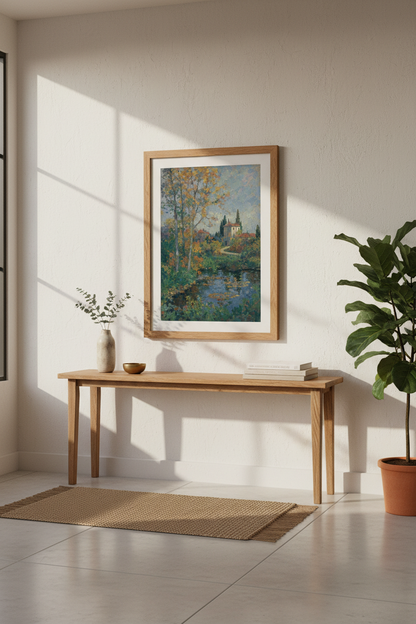 Impressionist Landscape Wall Art Print | Living Room Decor | Autumn Calm Poster