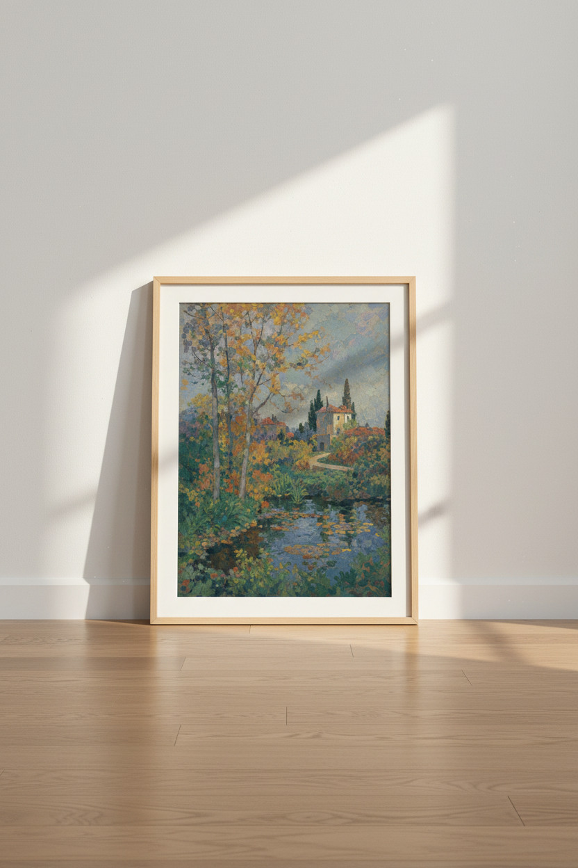 Impressionist Landscape Wall Art Print | Living Room Decor | Autumn Calm Poster
